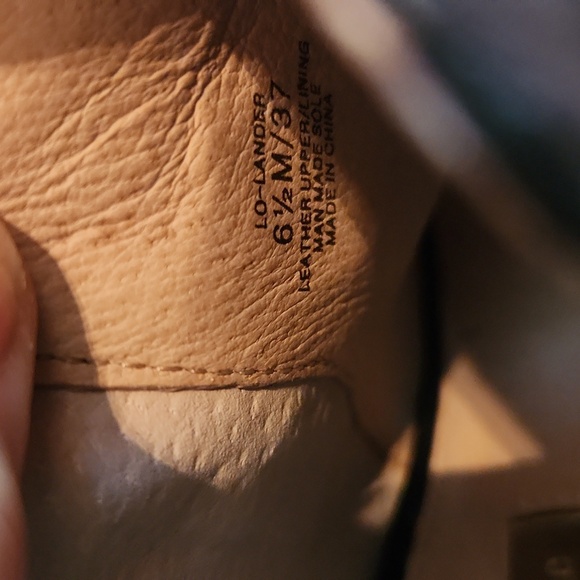 Louise et Crie Heels Womens 6.5 Black Leather Open Toe Booties Gold Tone Buckle - Picture 8 of 8